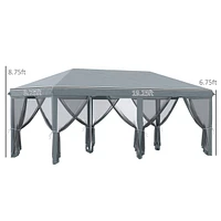 Spacious 10' x 20' Gazebo with Mesh Sidewalls for Outdoor Protection and Comfort