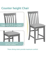 Streamdale Furniture Elegant 5-Piece Solid Wood Counter Height Dining Table Set