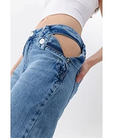 Nocturne Women's Cut-Out Detailed High Waist Jeans