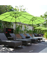 Yescom 3 Tier Patio Umbrella with Crank Handle Push to Tilt Hotel Pool