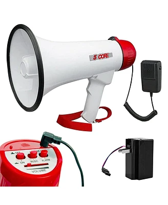 5 Core Megaphone Bullhorn Speaker 40W Bull Horn Rechargeable Cheer Megafono 1000 Yard Range Loudspeaker 20RF Wb