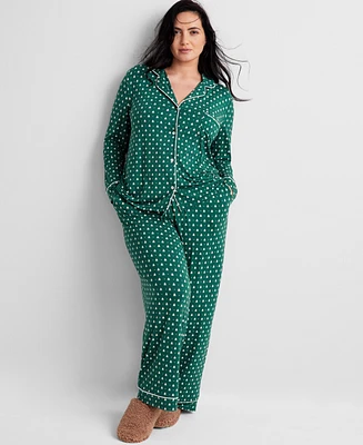 State of Day Women's Packaged Notched-Collar Pajama Set Xs-3X, Created for Macy's