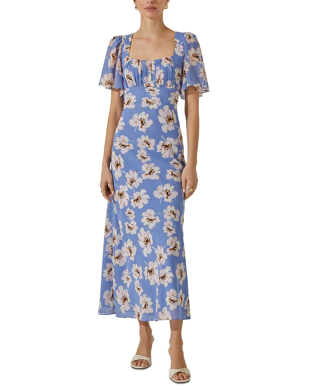 strapless open back dress Maeve Pleated Midi Dress: Floral Midi Dress, Sundress, Plisse Dress, Blue  Midi, Green Midi, Summer Dress