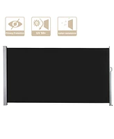 120x63 In Retractable Side Awning Outdoor Water Repellent Screen Privacy Divider
