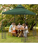 Yescom 8'x8' UV30+ Gazebo Canopy Replacement Top Cover Dark Green for Dual Tier Outdoor Patio Garden Tent