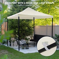 Yescom 10x10Ft Gazebo Top Replacement for beach cabanas for 1 Tier Outdoor Canopy Cover Patio Garden Yard Party White