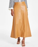 Vince Camuto Women's Faux-Leather Seamed Maxi Skirt