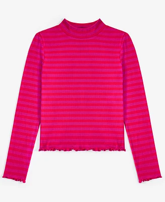 Epic Threads Girls Ribbed Striped Mock-Neck Top, Created for Macy's