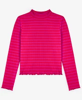 Epic Threads Girls Ribbed Striped Mock-Neck Top, Created for Macy's