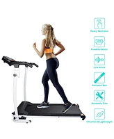 Yescom 1100W Folding Electric Treadmill Portable Power Motorized Machine Running Gym Fitness White