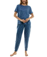 Jaclyn Intimates Women's 2-Pc. Printed Jogger Pajamas Set