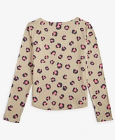 Epic Threads Girls Long-Sleeve Pop Leopard-Print Top, Created for Macy's