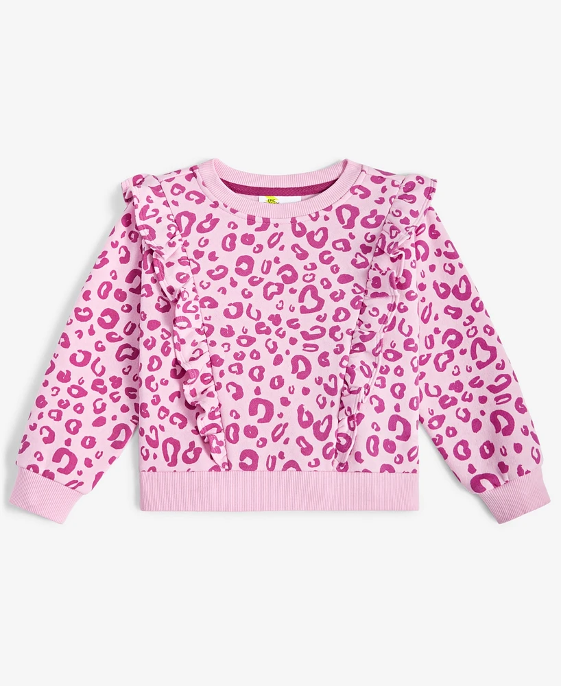 Epic Threads Toddler Girls Lucy Leopard Ruffle Sweatshirt, Created for Macy's