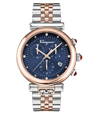 Ferragamo Women's Swiss Chronograph Ora Two-Tone Stainless Steel Bracelet Watch 40mm