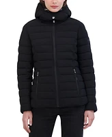 Nautica Women's Faux-Fur-Trim Hooded Packable Puffer Coat