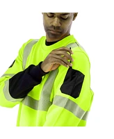 RefrigiWear Big & Tall Men s Hi Vis Crewneck Sweatshirt with Reflective Tape