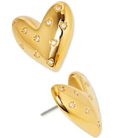 Ajoa by Nadri 18k Gold-Plated Pave Heart Stud Earrings