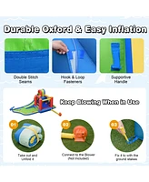 Inolait Inflatable Kid Bounce House Slide Climbing Splash Park Pool Jumping Castle Without Blower