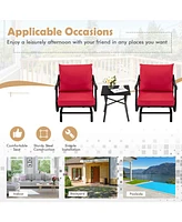 3 Piece Patio Rocking Chair Set with Coffee Table