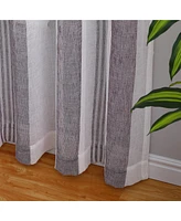 Caromio Yarn-Dyed Vertical Stripe Grommet Sheer Window Curtain Panels Set, 52" x 54"