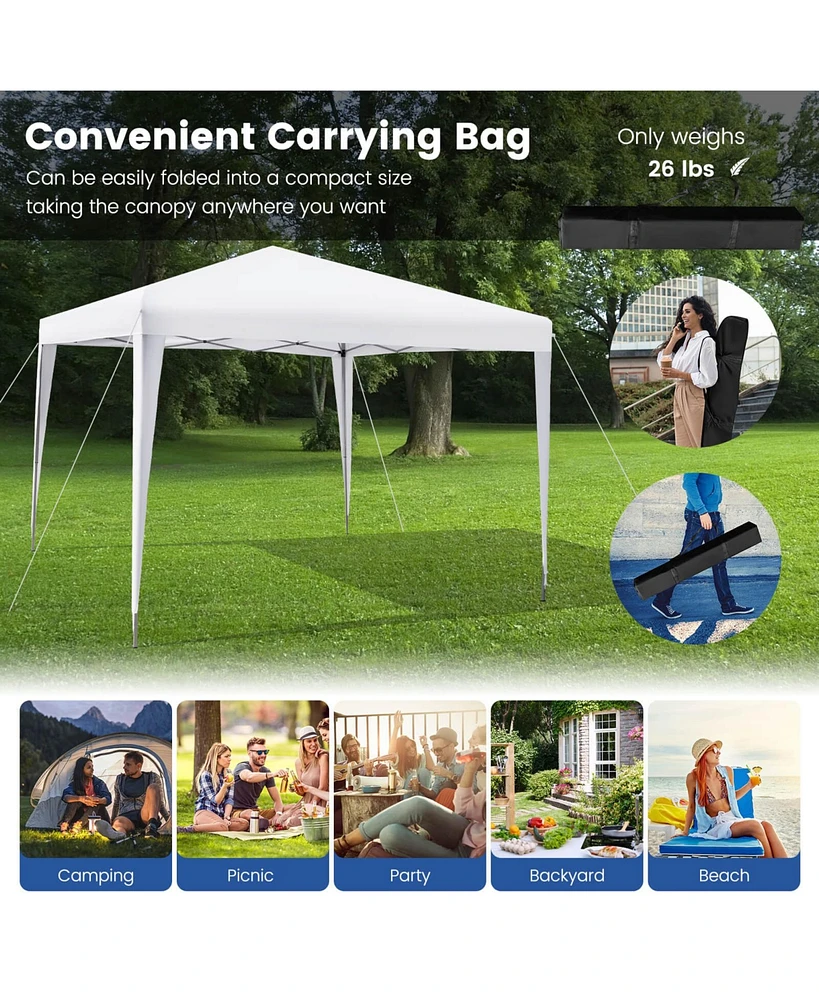 Slickblue 10 x 10 Feet Outdoor Pop-up Patio Canopy for Beach and Camp