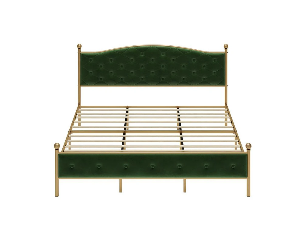 gaomon Golden bed with round diamond buckle