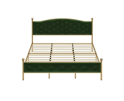 gaomon Golden bed with round diamond buckle