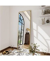 Homlux Rectangular Wall Mounted Mirror 14"x48" in Gold