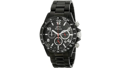 Gino Franco Rogue Round Chronograph Black Ion-Plated Bracelet Watch