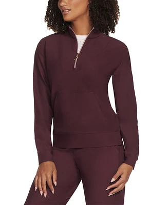 Skechers Women's Go Luxe Ribbed Knit Quarter Zip Jacket