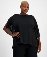 Jm Collection Plus Embellished Chiffon Poncho, Created for Macy's