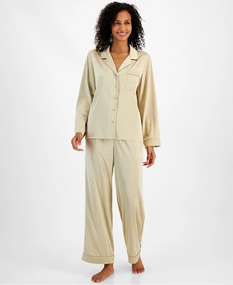 I.n.c. International Concepts Women's 2-Pc. Piped-Trim Satin Pajamas Set, Created for Macy's