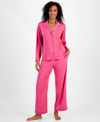 I.n.c. International Concepts Women's 2-Pc. Rhinestone-Trim Satin Pajamas Set, Created for Macy's