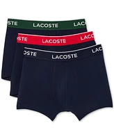 Lacoste Men's 3pk. Regular-Fit Logo Waistband Trunk Underwear