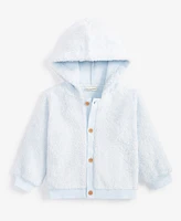 First Impressions Baby Girls Faux-Sherpa Hooded Cardigan, Created for Macy's