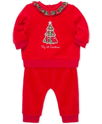 Little Me Baby Girls My 1st Christmas Tree Sweatshirt & Pants Set