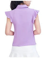 Sage Collective Women's Ruffle Sleeve Performance Pique Polo Shirt