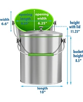 iTouchless Stainless Steel Compost Bin 1.6 Gallon Includes AbsorbX Odor Filter System, Pest-Proof, Titanium Rust-Free Space-efficient Slim Oval Shape