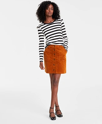 On 34th Women's Corduroy Button Mini Skirt, Created for Macy's