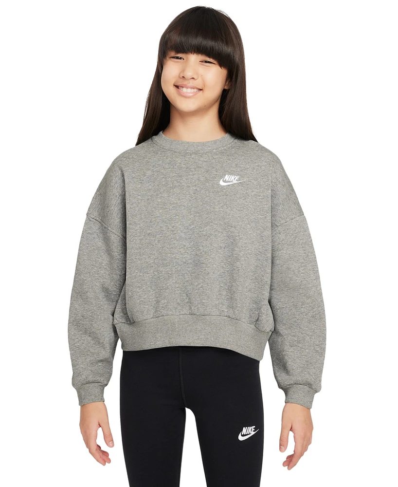 Nike Big Girls Sportswear Club Fleece Crewneck Sweatshirt