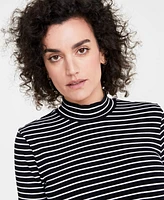 On 34th Women's Mock Neck Elbow-Sleeve Top