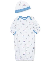 Little Me Baby Boys Cotton Golf Nightgown & Hat Set