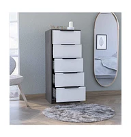 Fm Furniture Washington White 5 Drawer Dresser