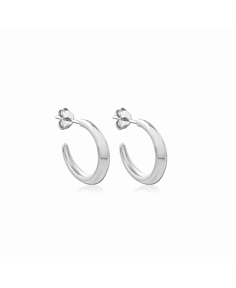 Astor & Orion Crescent Hoops Silver Small