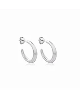 Astor & Orion Crescent Hoops Silver