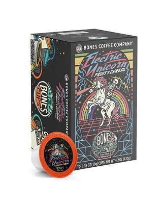 Bones Coffee Company Flavored Coffee Bones Cups Electric Unicorn Fruity Cereal Flavor | 12 ct Single