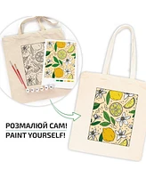 Rosa ROSATalent: Eco-Friendly Cotton Ecobag Coloring Kit – Lemons Design (220 Gsm, 38x42 cm)