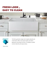 32 L X 20 W Double Basin Farmhouse Kitchen Sink With Basket Strainer