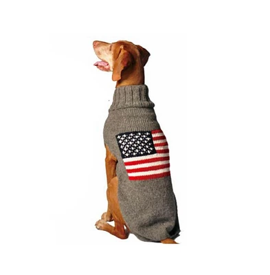 Chilly Dog American Flag Dog Sweater