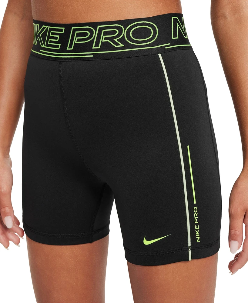 Nike Big Girls' Pro Dri-fit Logo-Waistband 3" Shorts